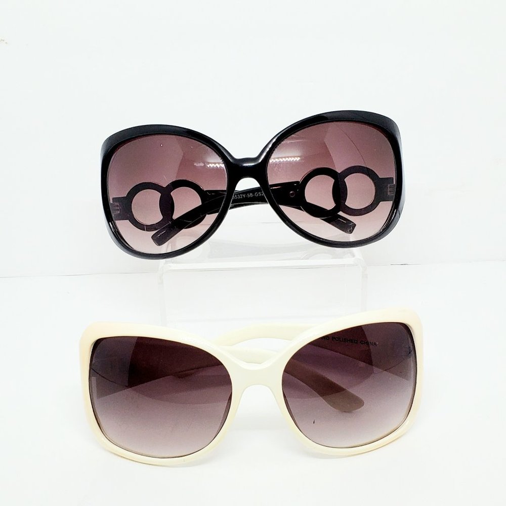 Foster Grant Black & Tortoise Rectangle Sunglasses Lot w/ Polarize Lens EL375